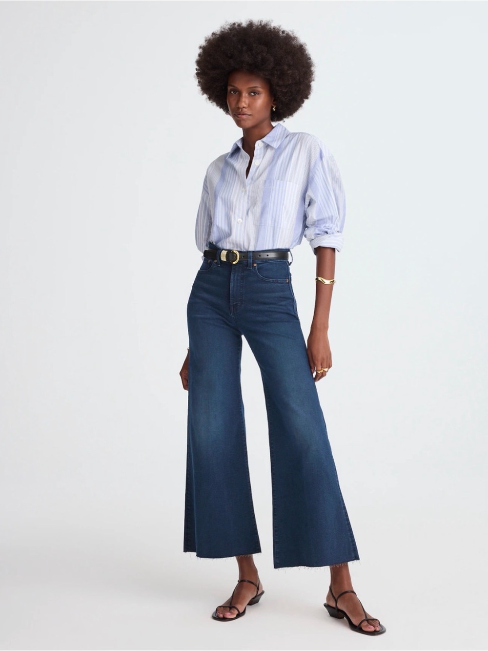 Madewell Dark Blue High-Rise Wide-Leg Jeans